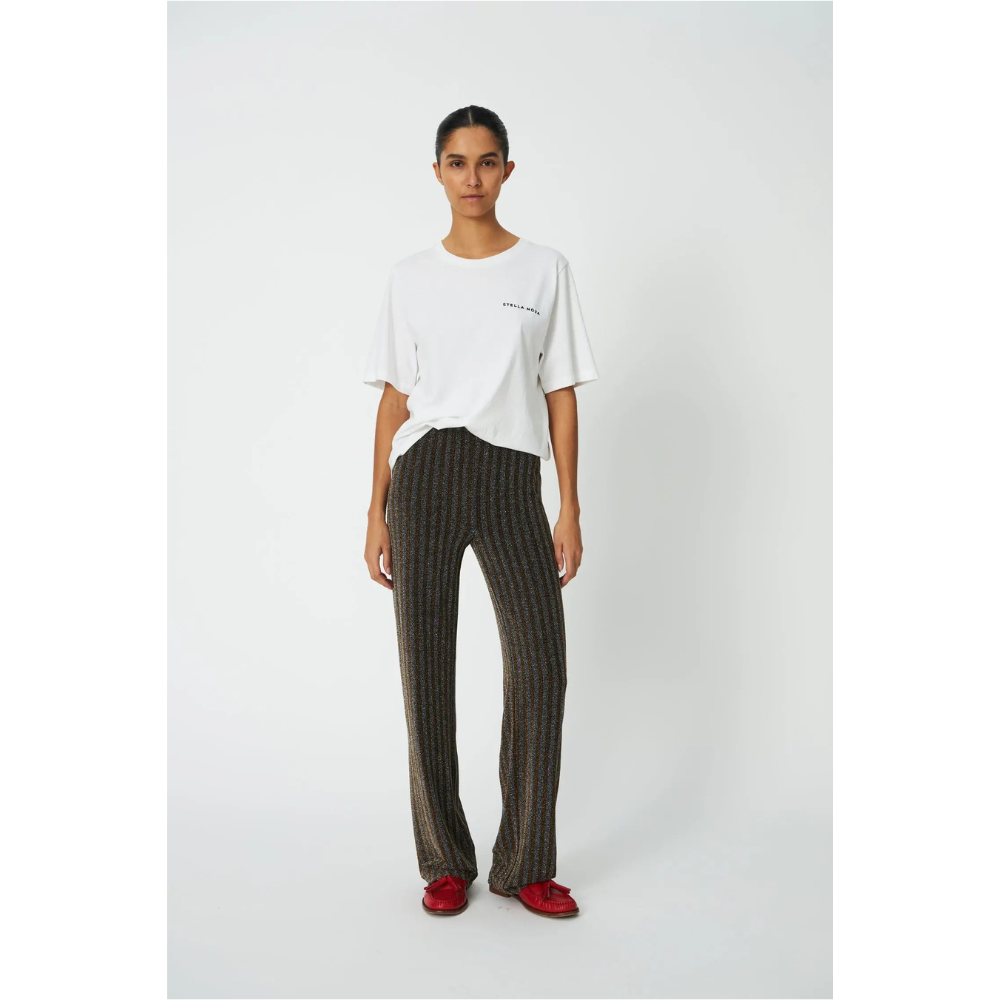 Stella Nova Striped Lurex Jersey Bukser Gold Silver Shimmer