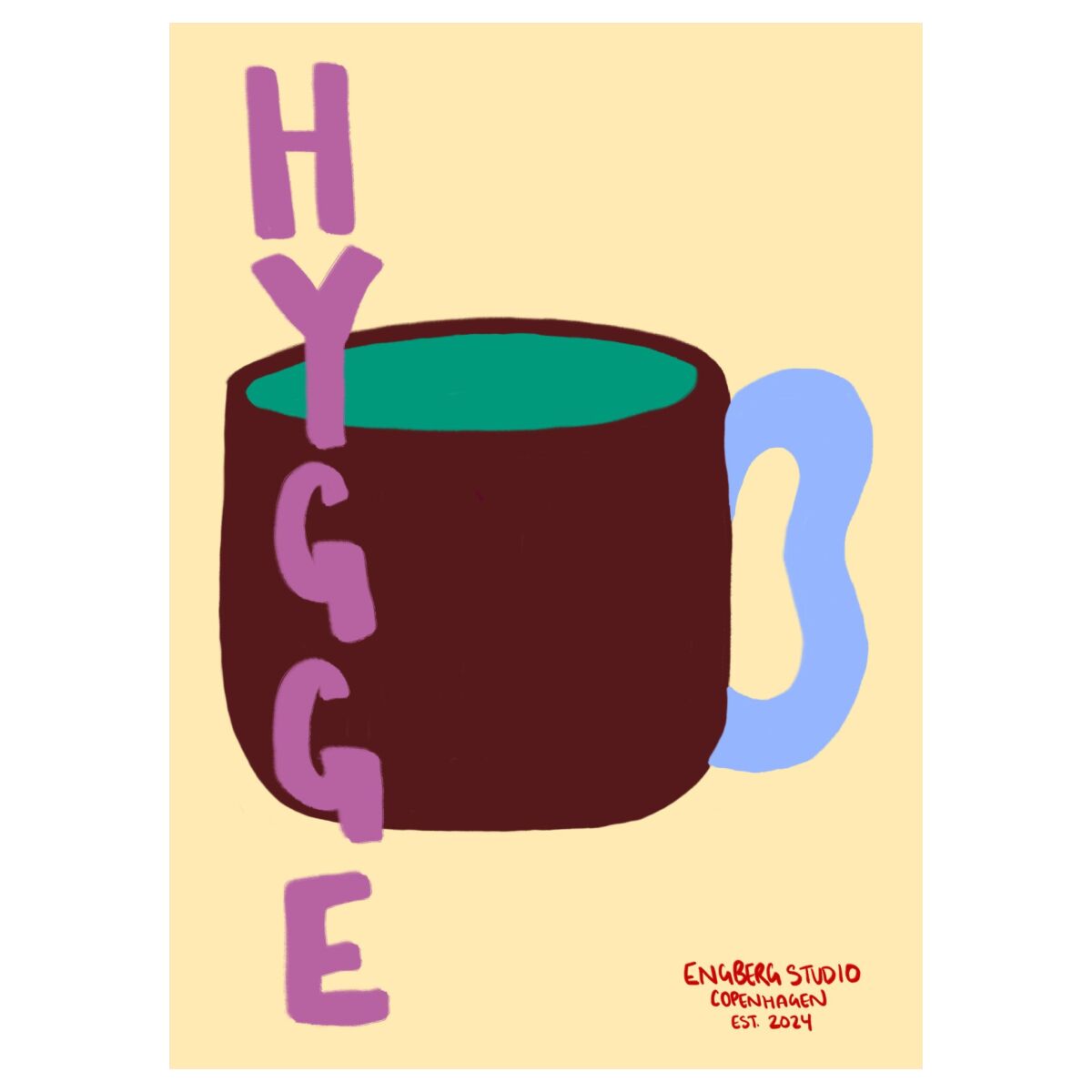 Plakat 'Hygge - Coffee Cup' af Engberg Studio.