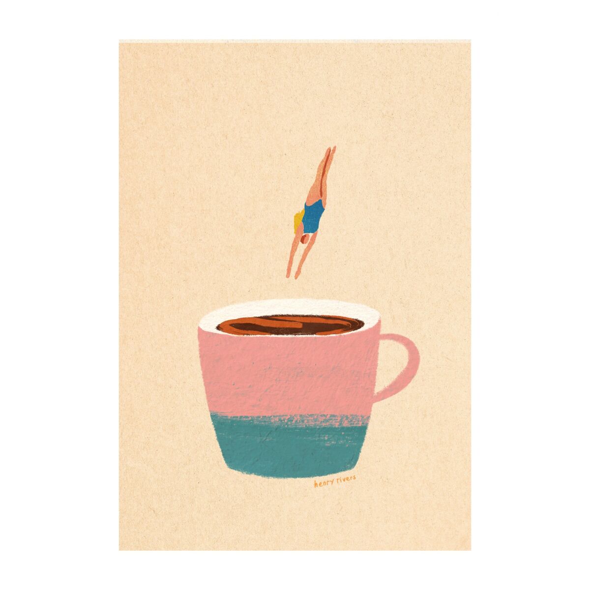 Plakat 'Hello Coffee' af Henry Rivers.