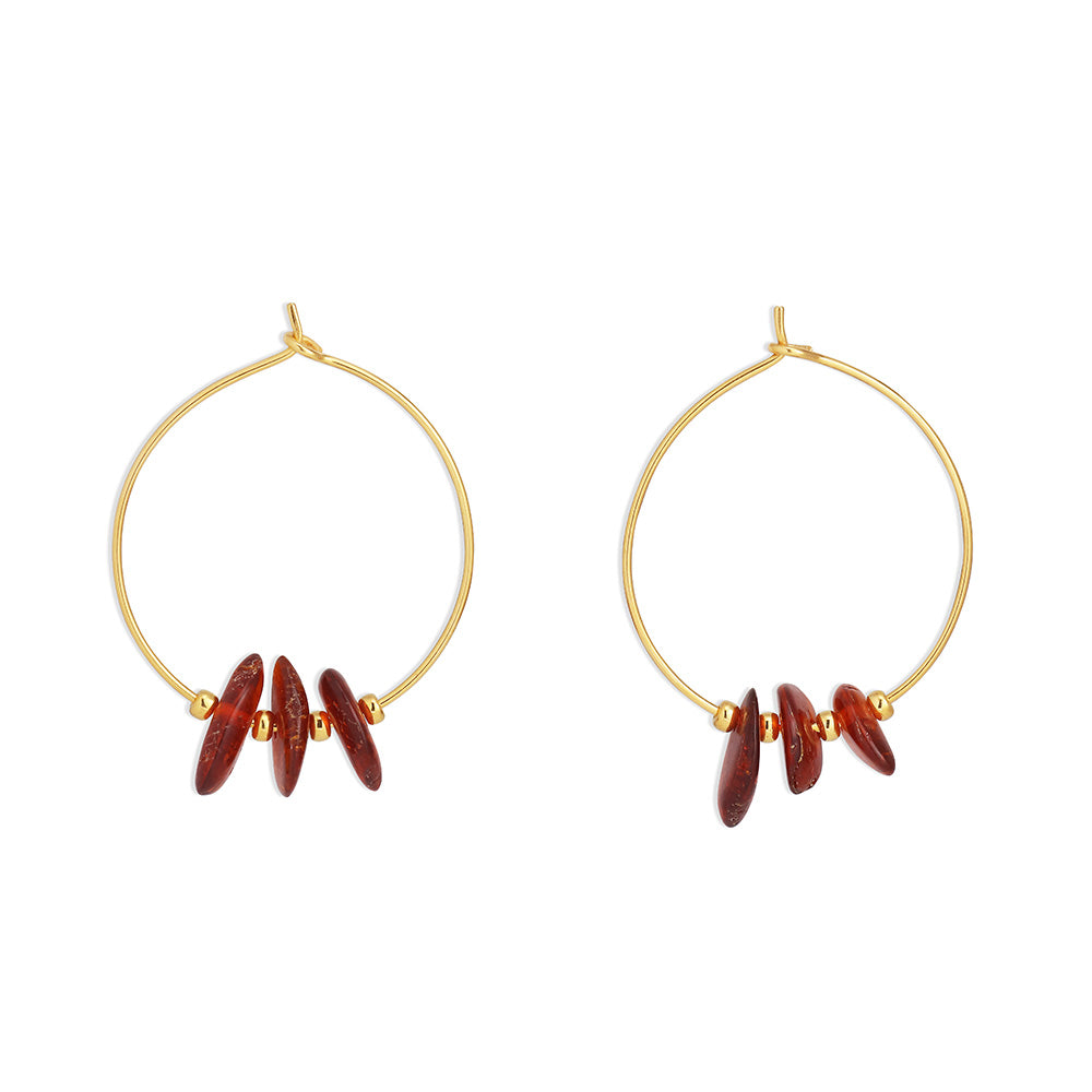 BY THIIM Øreringe Amber Hoops
