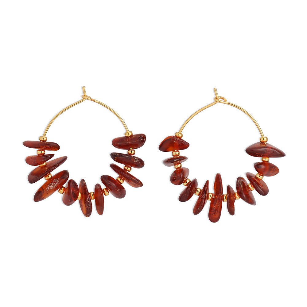BY THIIM Øreringe Baltic Amber Hoops