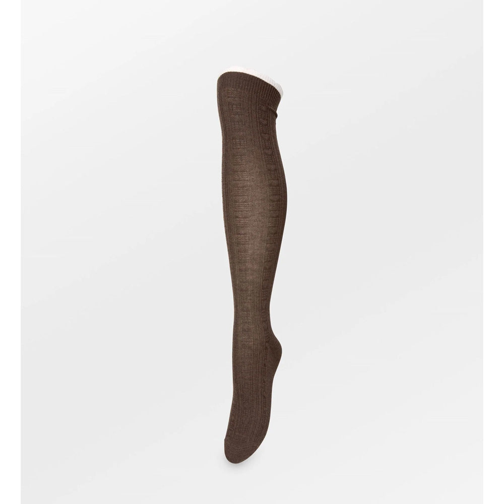 Beck Söndergaard Scallop Knee Strømper Melange Brown