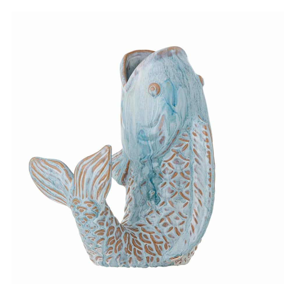 Bloomingville Hiro Vase Fisk Blå Stentøj