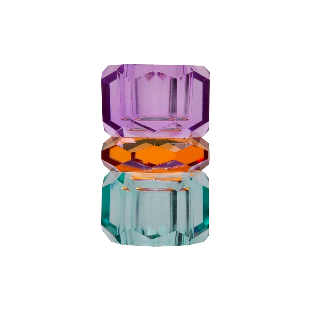 C'est Bon Krystal Lysestage Lys Mynte/Brun/Violet 7,5x4,5x4,5 cm #9