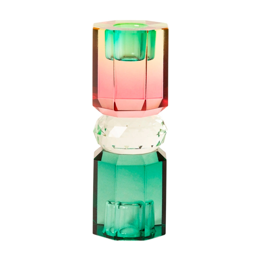 C'est Bon Krystal Lysestage Teal/Lys Mint/Pink Ombre 15x5,5x5,5 cm #6