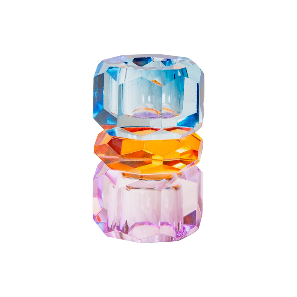 C'est bon Krystal lysestage violet/kobolt/rav 7,5x4,5x4,5 cm #9