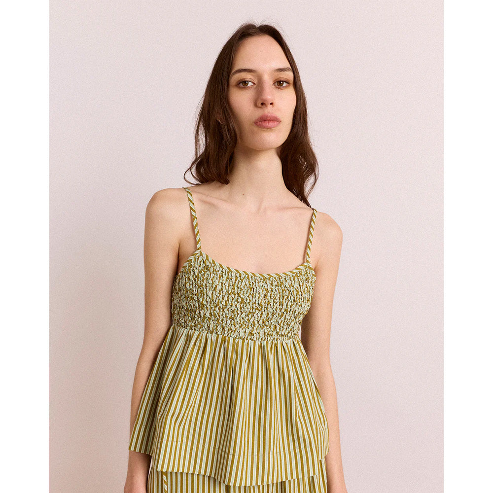 Damson Madder Dinah Cami Green Stripe