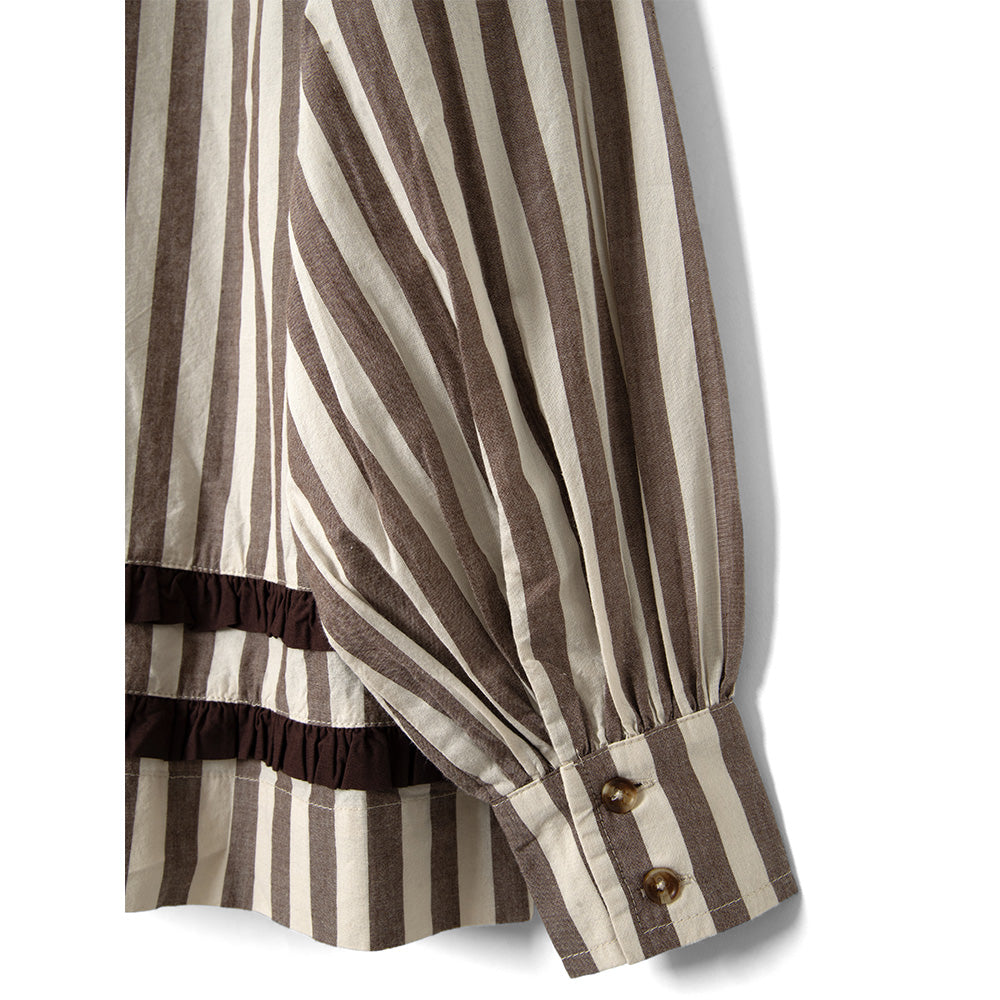 Damson Madder Izzy Pyjamas Sæt Choc Ecru Stripe