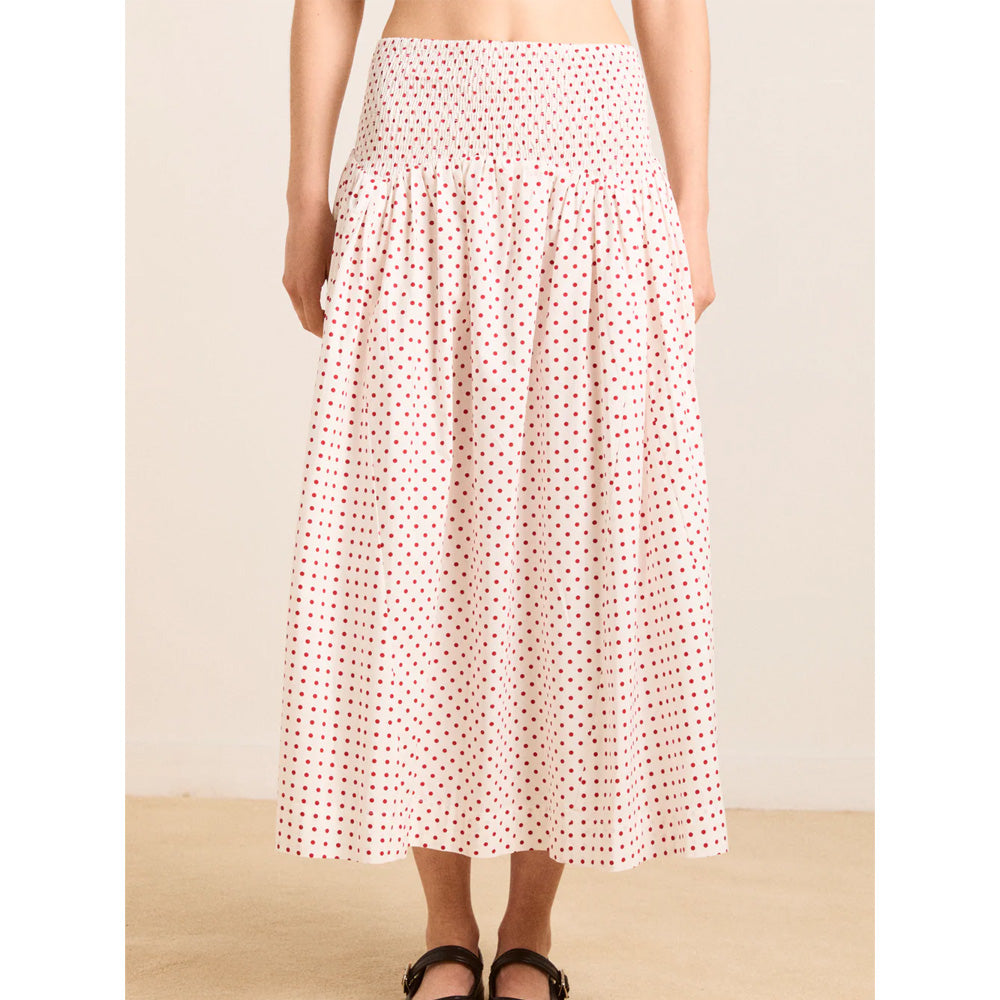 Damson Madder Layla Skirt Off White And Red Spot