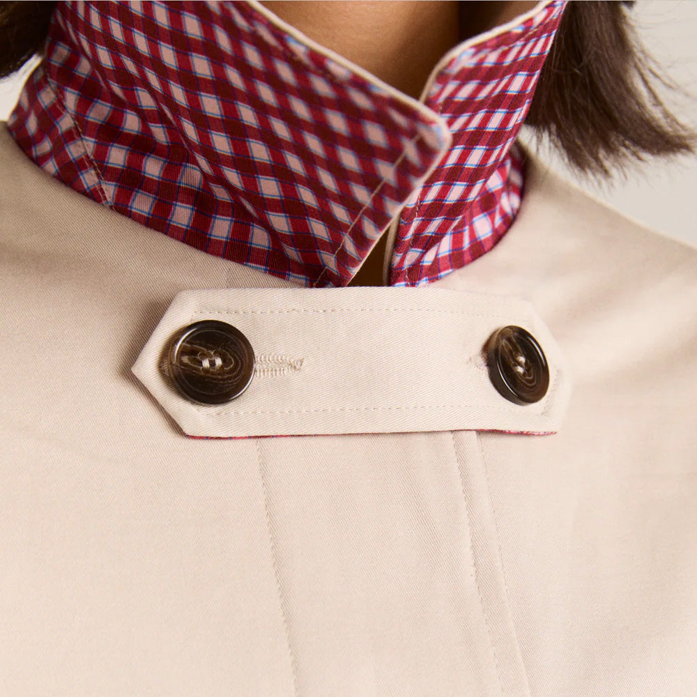Damson Madder Mercedes Bow Reversible Trench Gingham & Ecru