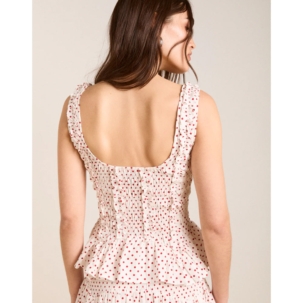 Damson Madder Raphi Cami Off White And Red Spot