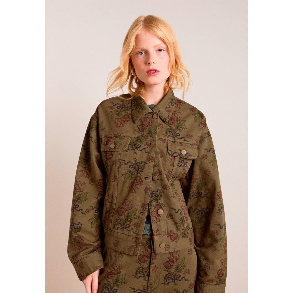 Damson Madder Stacia Jakke Khaki Blomsterprint