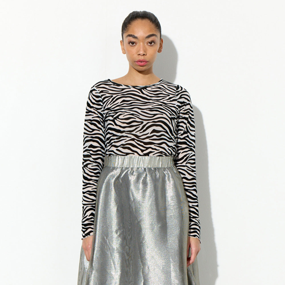 Hunkøn Henry Mesh Blouse Zebra Striped