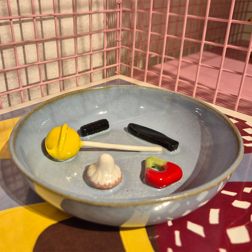 Julie Ebens Slikskål Gul Slikkepind Kirsebær #33