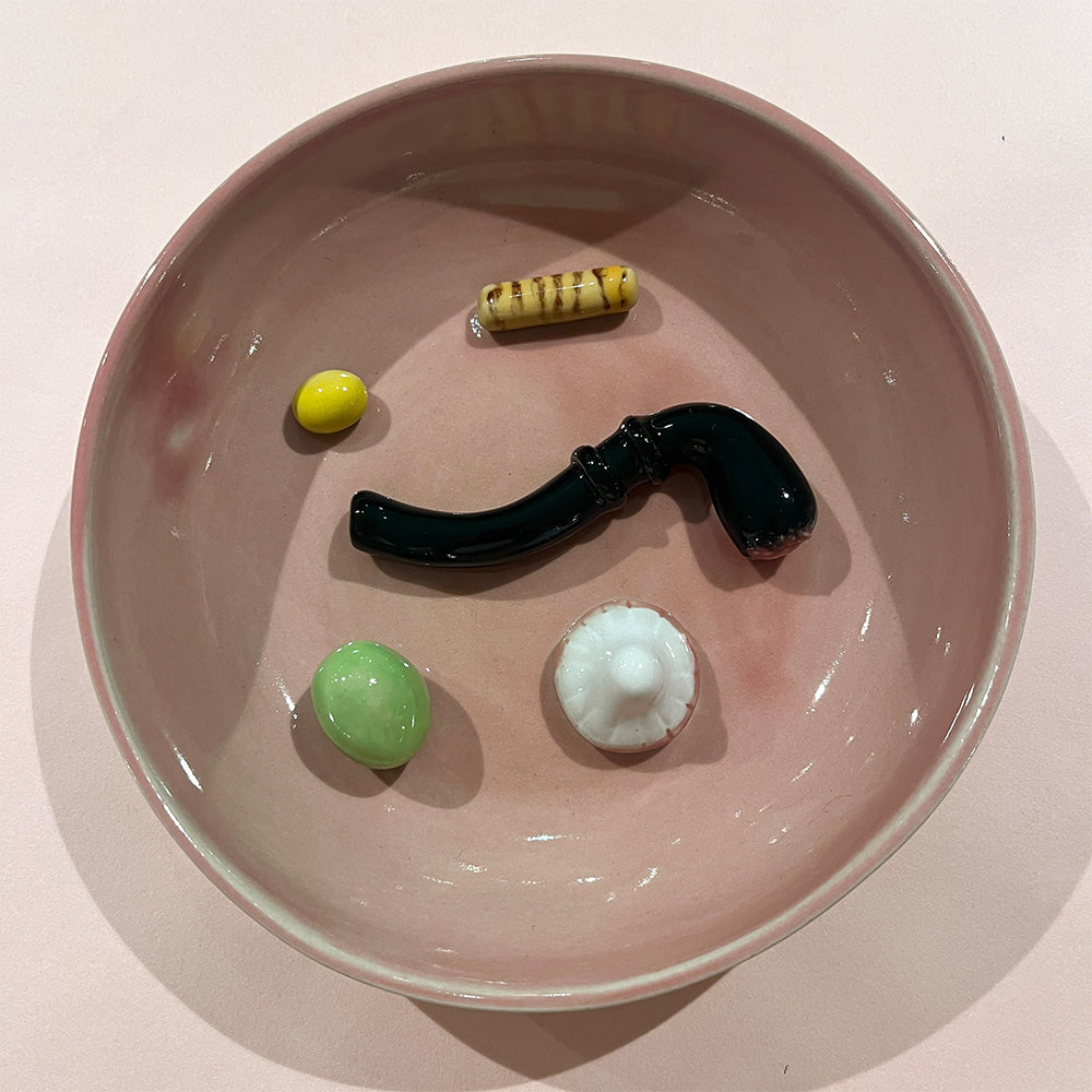 Julie Ebens Slikskål Lyserød Lakridspibe Skumsvamp #34