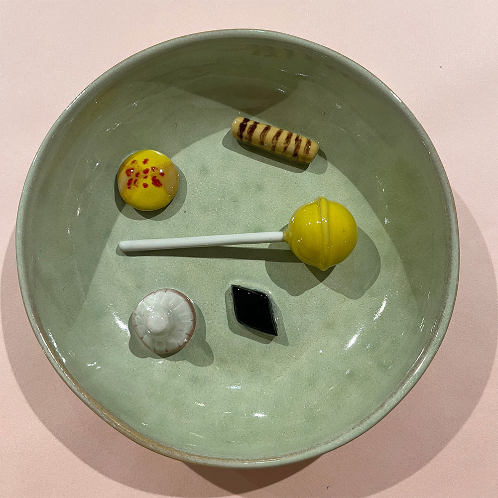 Julie Ebens Slikskål Mint Gul Slikkepind Skumsvamp #36