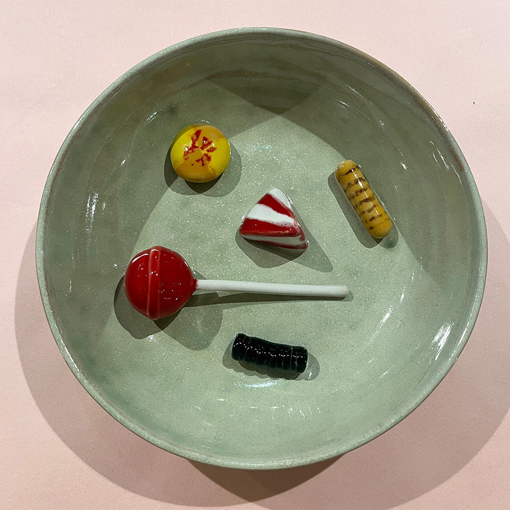 Julie Ebens Slikskål Mint Rød Slikkepind Kirsebær #45