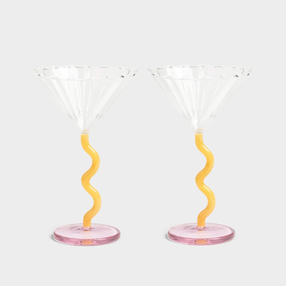 &Klevering Cocktailglas Coupe Curve Caramel 2 Stk.