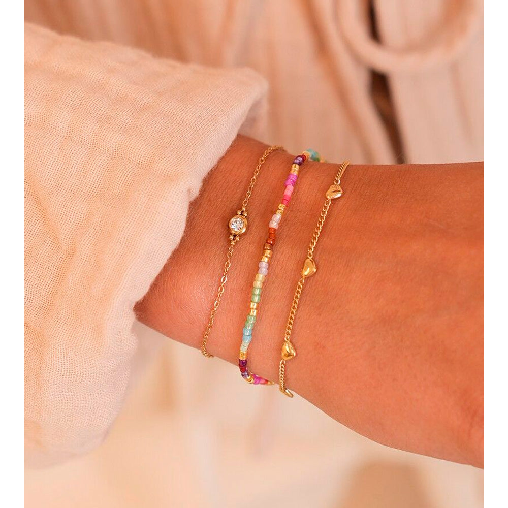 My Jewellery Smykker Armbånd 5 Hjerter Guld