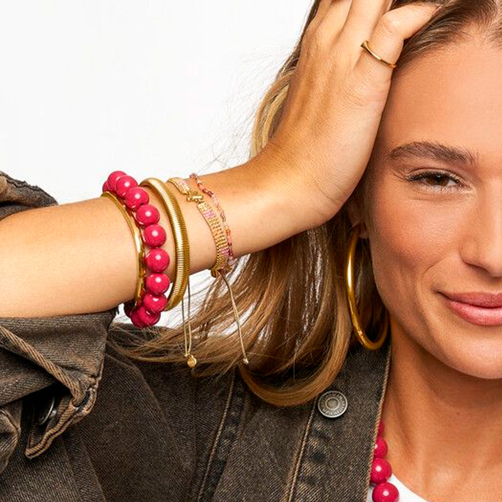 My Jewellery Smykker Armbånd Fuschia Perler