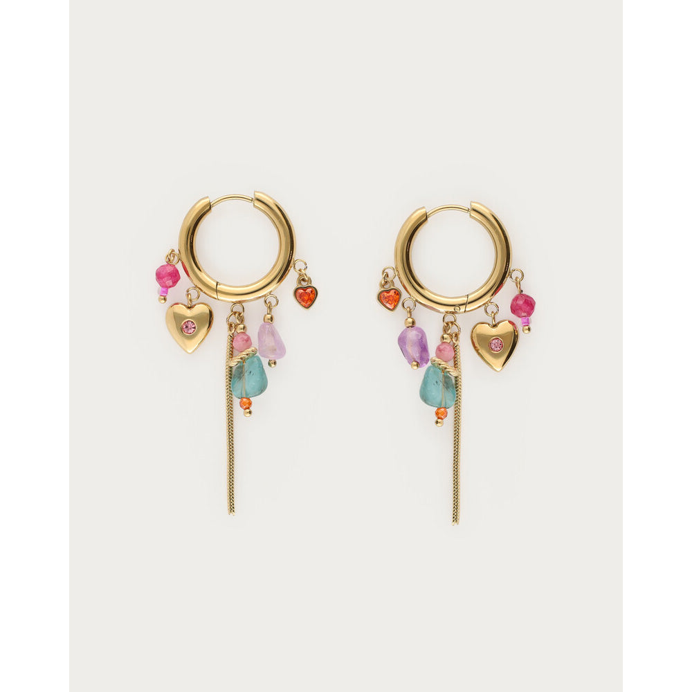 My Jewellery Smykker Hoops Hjerte & Multifarvede Perler Guld