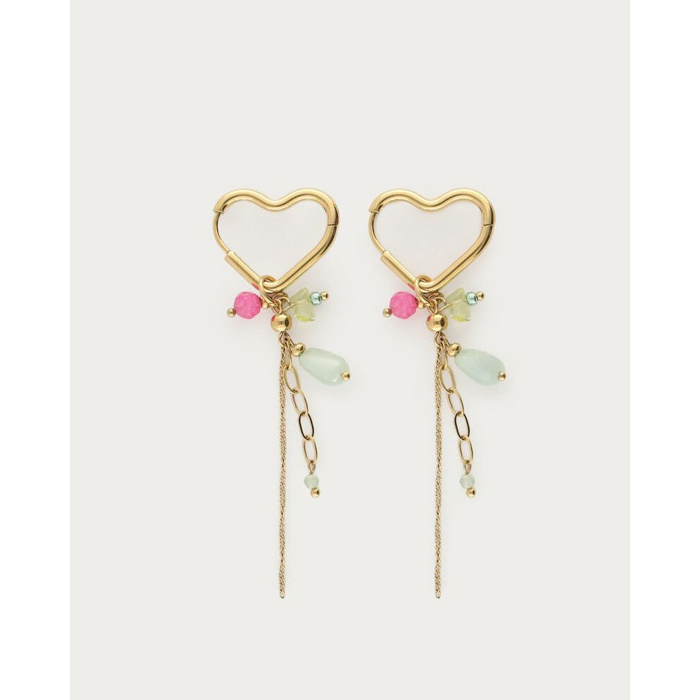 My Jewellery Smykker Øreringe Hjerte Hoops Grønne Sten & Vedhæng