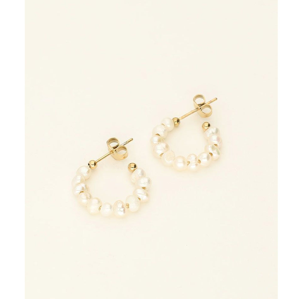 My Jewellery Smykker Øreringe Hoops Ferskvandperler Guld