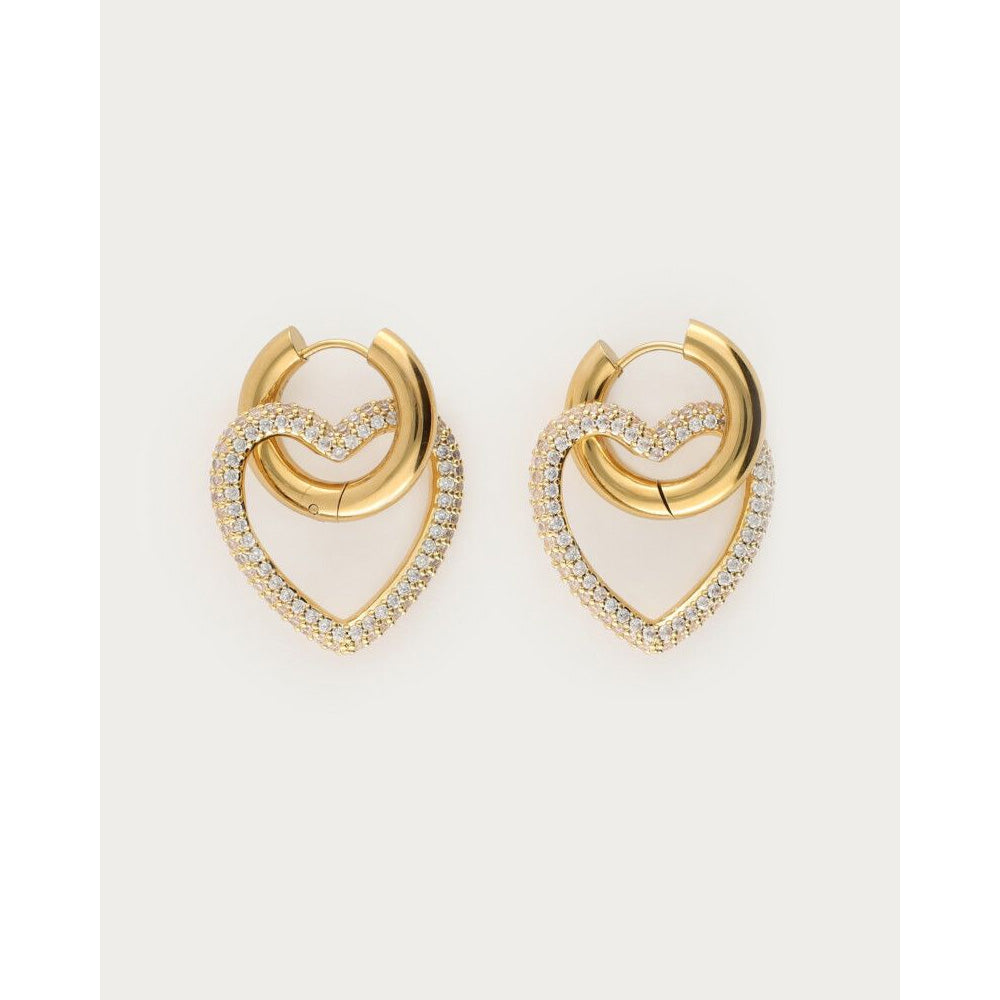 My Jewellery Smykker Øreringe Midnight Heart Rhinestones