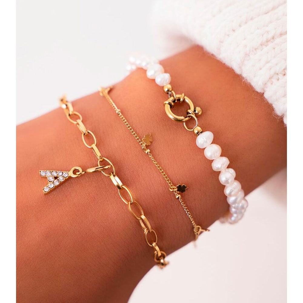 My Jewellery Smykker Armbånd Firkløver Guld