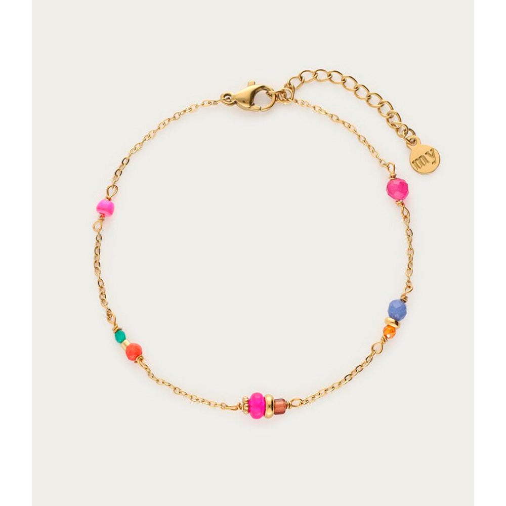 My Jewellery Smykker Armbånd Pink & Blå Sten Guld