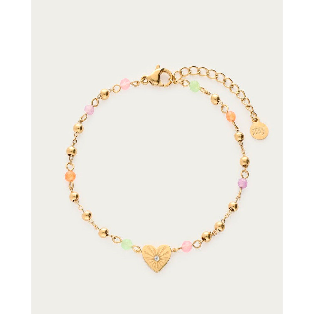 My Jewellery Smykker Armbånd Hjerte & Farvet Sten