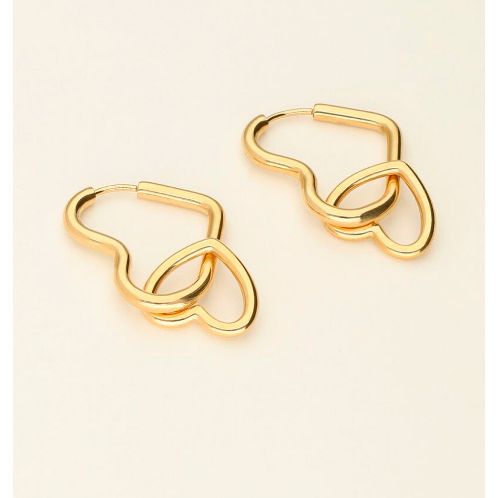 My Jewellery Smykker Øreringe Hoops Dobbelt Hjerter
