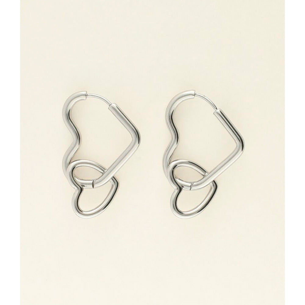 My Jewellery Smykker Øreringe Hoops Dobbelt Hjerter