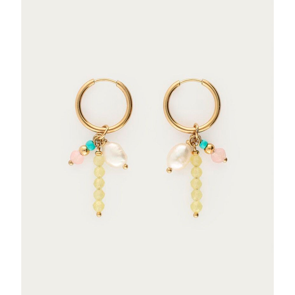 My Jewellery Smykker Hoops Lysegule Sten & Ferskvandperle