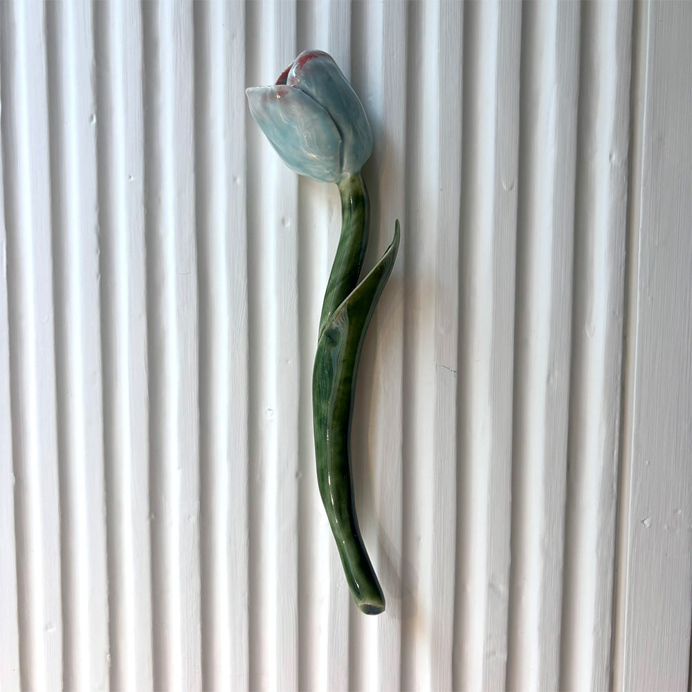 Odd Mud Keramik Tulipan Lyseblå/rød Vægkunst #14