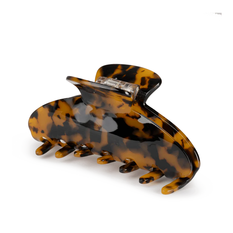 Sui Ava Ida Classic Big hårklemme med brunt leopardmønster.