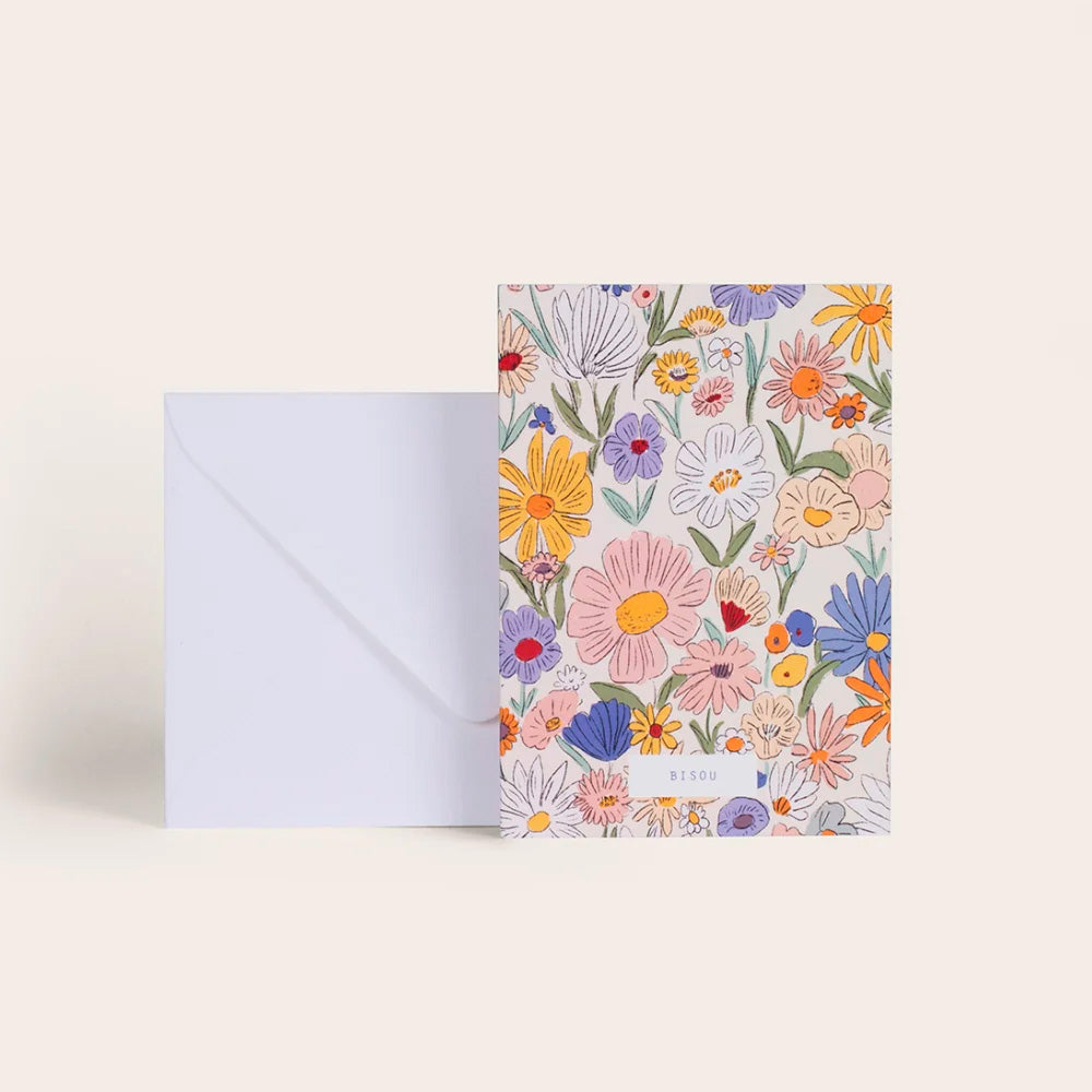 Season Paper Collection Kort Blomstermark "Bisou - Kys"