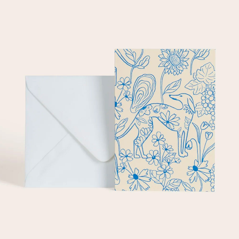 Season Paper Collection Kort Hund Blomster