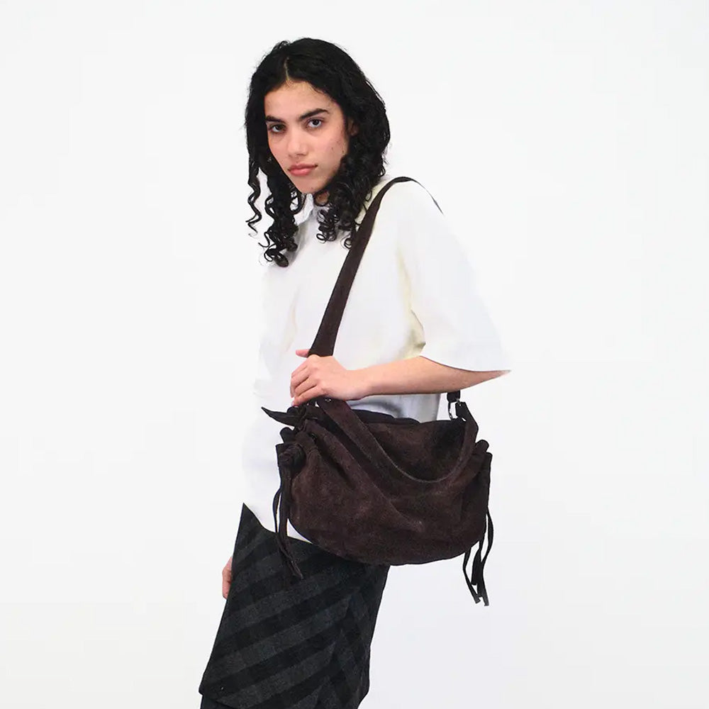 Silfen Studio Iris Moccha Mørkebrun Skuldertaske Ruskind