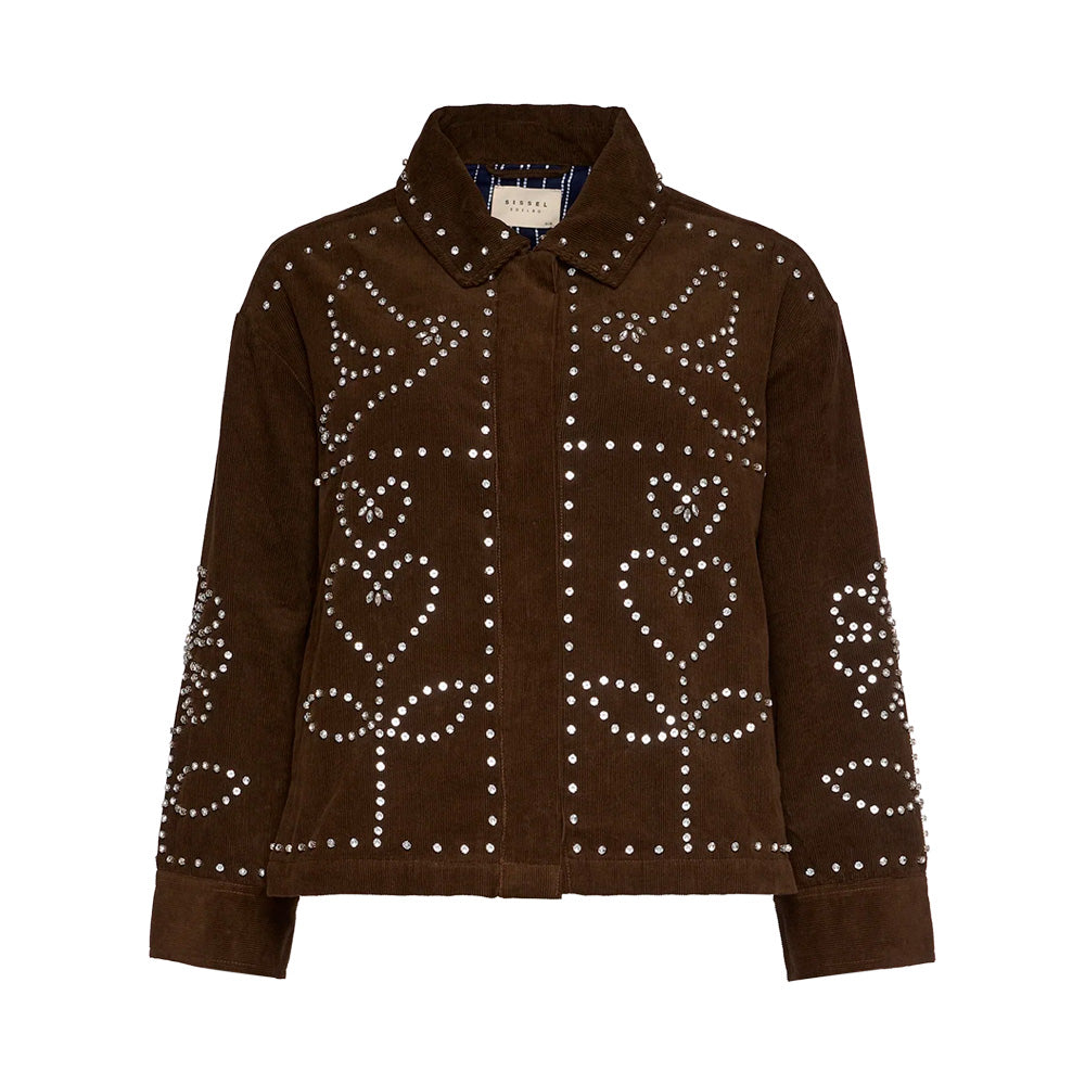 Sissel Edelbo Emme Jacket Brun Fløjl Rhinestones