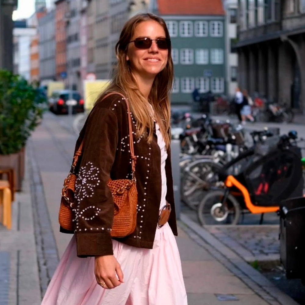 Sissel Edelbo Emme Jacket Brun Fløjl Rhinestones