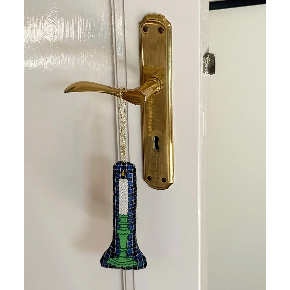 Sissel Edelbo Julepynt Candle Ornament Blue Checks