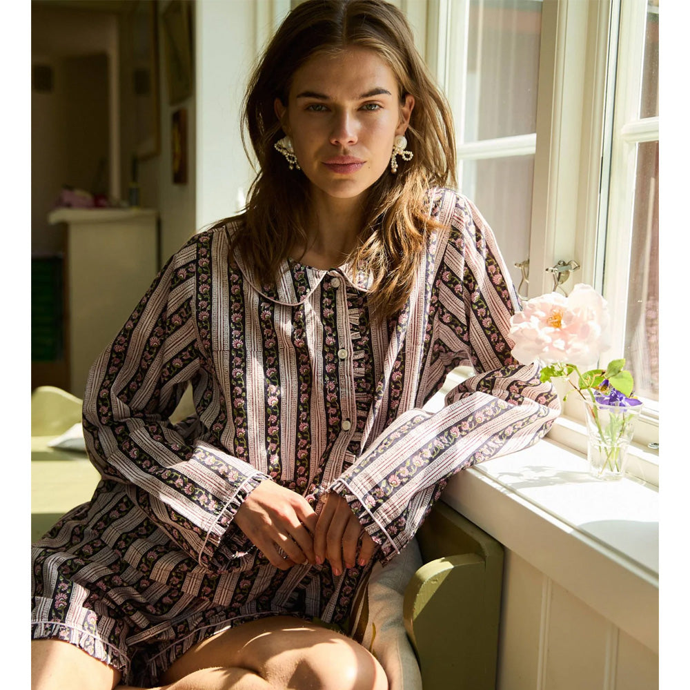Sissel Edelbo Nuvena Pyjamas Set Black Stripes