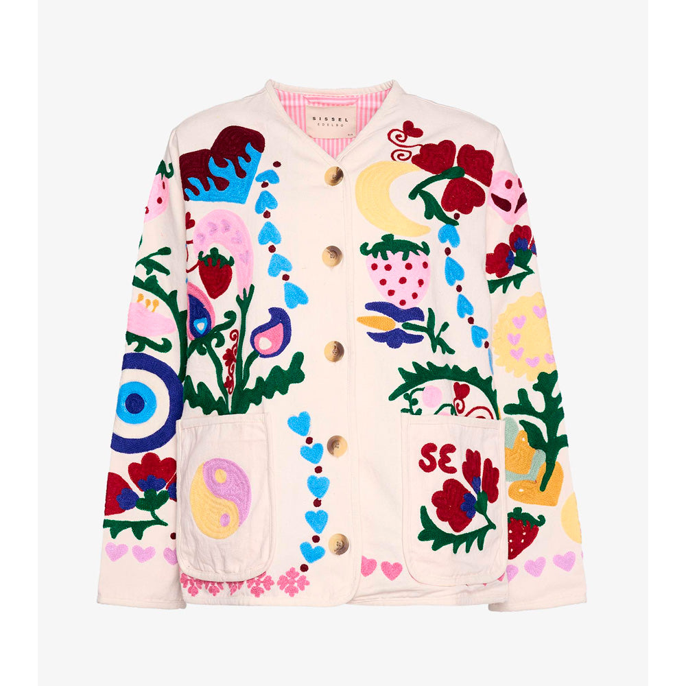 Sissel Edelbo Maggie Jacket White Rose Broderi