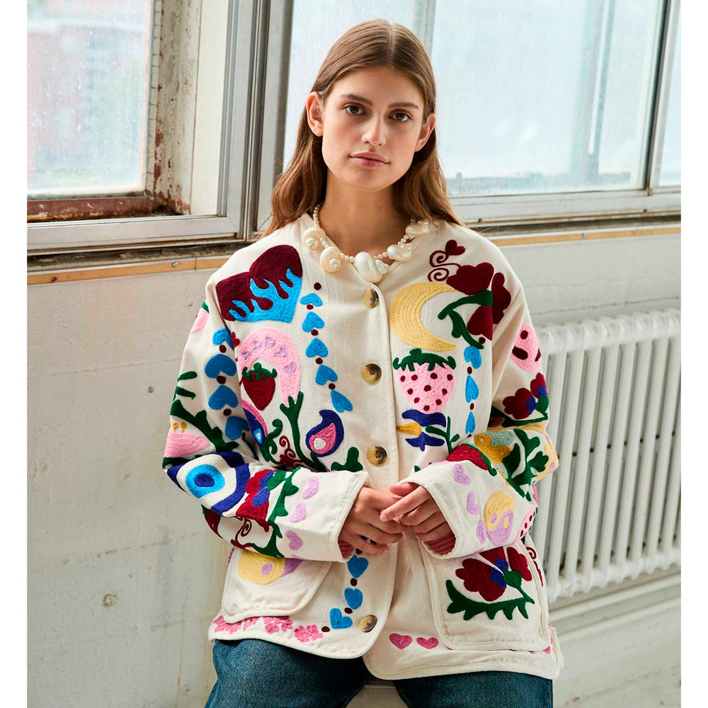 Sissel Edelbo Maggie Jacket White Rose Broderi