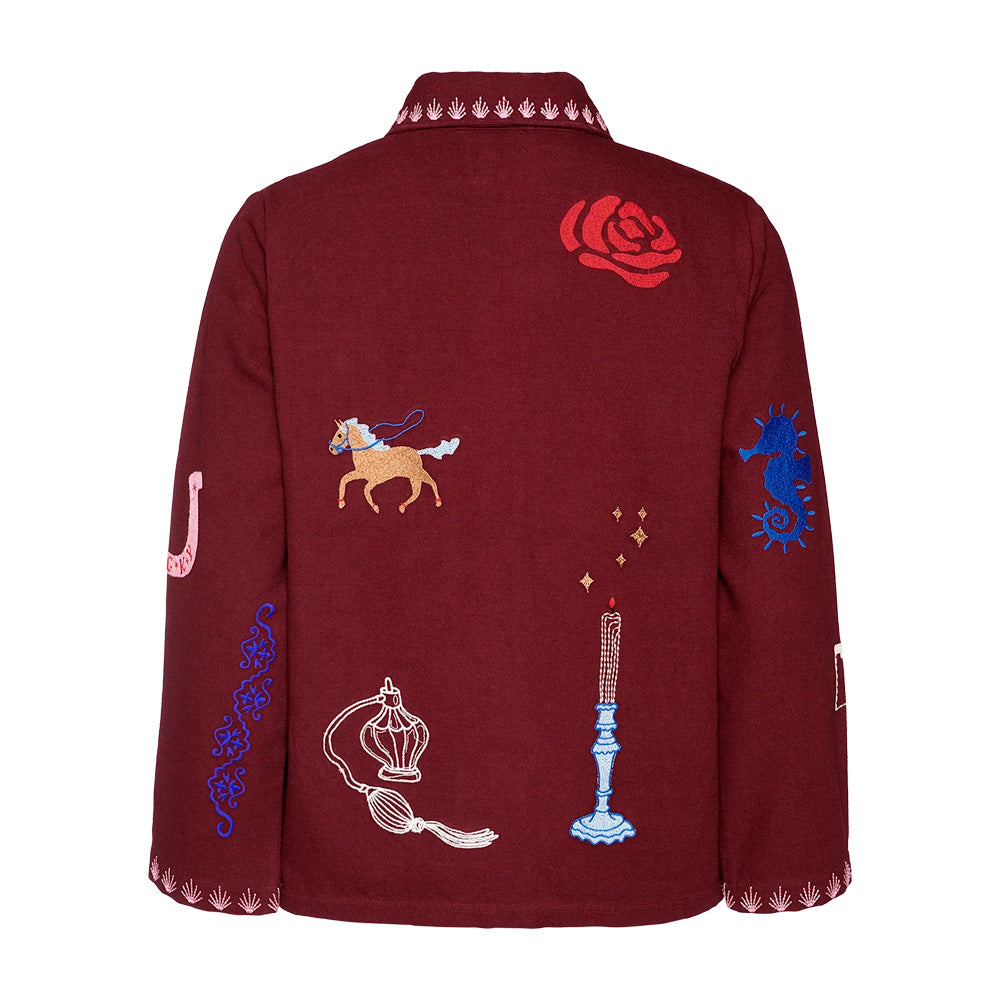 Sissel Edelbo My Jacket Burgundy Broderi