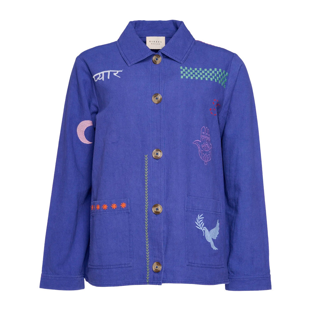 Sissel Edelbo My Jacket Ultra Marine Broderi