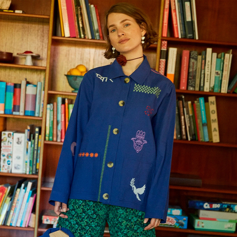 Sissel Edelbo My Jacket Ultra Marine Broderi