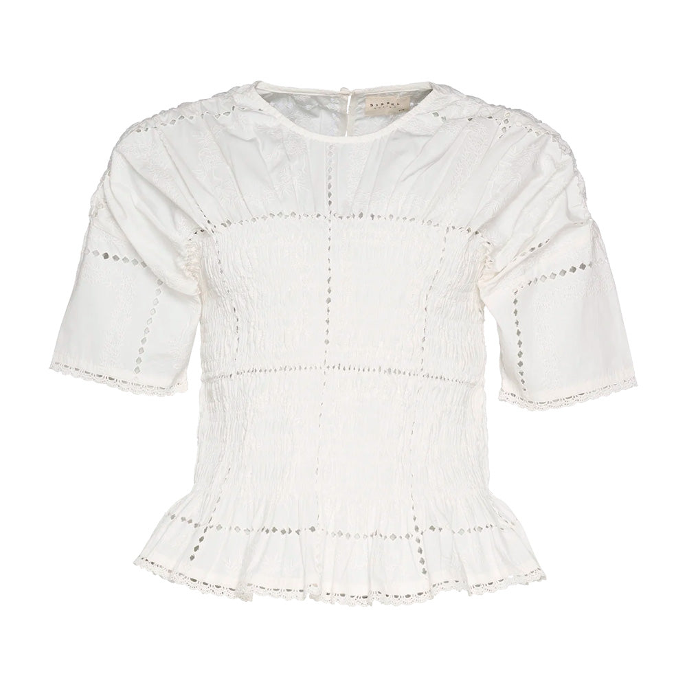 Sissel Edelbo Vincenta Top White Squares S/M