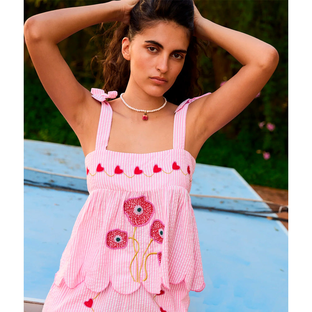 Sissel Edelbo Wenke Top Pink Stripes